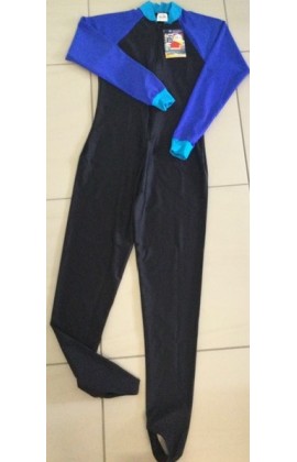 Adult Stinger Suit - Black Body / Royal Sleeves / Turquoise Trim