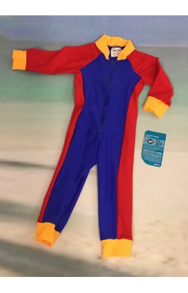 Children Stinger Suit - Royal Body / Red Sleeves & Sides / Sunshine Trim